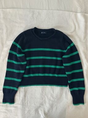 Gap Striped Shrunken Roll Neck Crop Sweater M(Petite)
